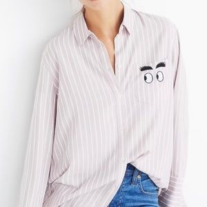 Madewell Embroidered “Wink” Bristol Button-Down Shirt Women Size: Small